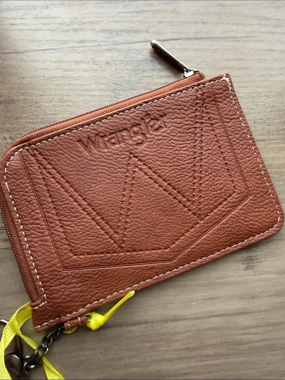 NWT Wrangler Turquoise & Brown Southwestern Print Mini Zip Cardholder